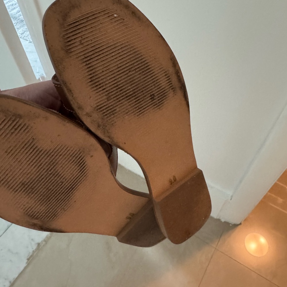 Steve Madden Tan Slide Sandals - Picture 3 of 3